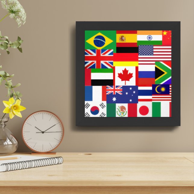 World Flags Framed Art (Table Top)