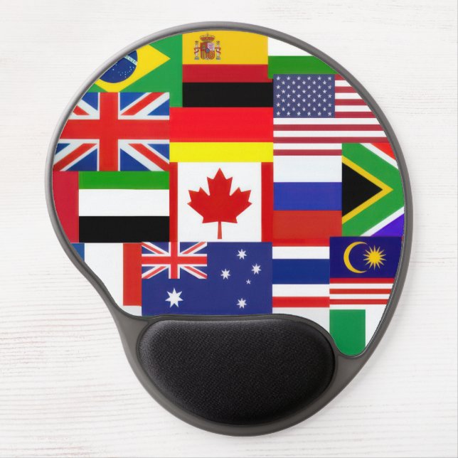 World Flags Gel Mouse Pad (Front)