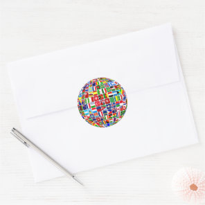 World Flags Globe, International, Classic Round St Sticker