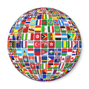 World Flags Globe, International, Magnet