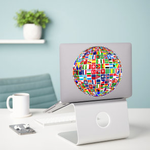 World Flags Globe, International, Sticker