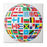 World Flags Globe Tile at Zazzle