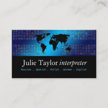 World Flags Interpreter Translator Business Card by ArtisticEye at Zazzle