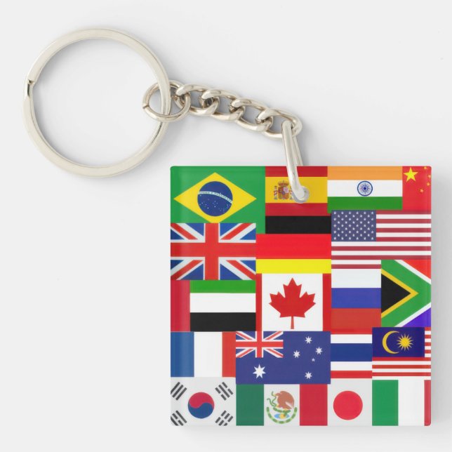 World Flags  Keychain (Front)