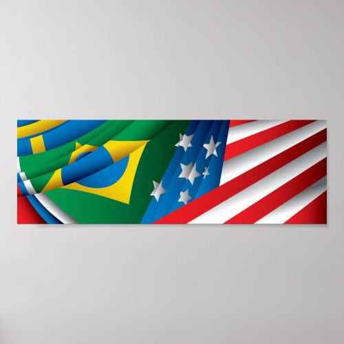 World Flags Poster USA Brazil and More Poster