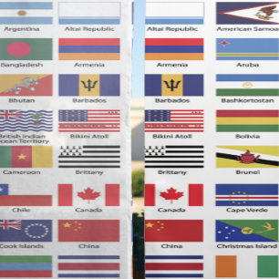 World Flags Sheer Curtains