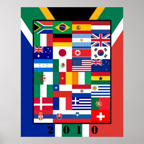World Flags Soccer 2010 Poster
