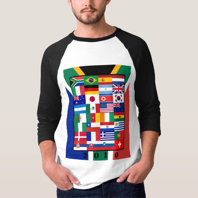 World Flags Soccer 2010 Raglan Sleeve T-Shirt (Front)