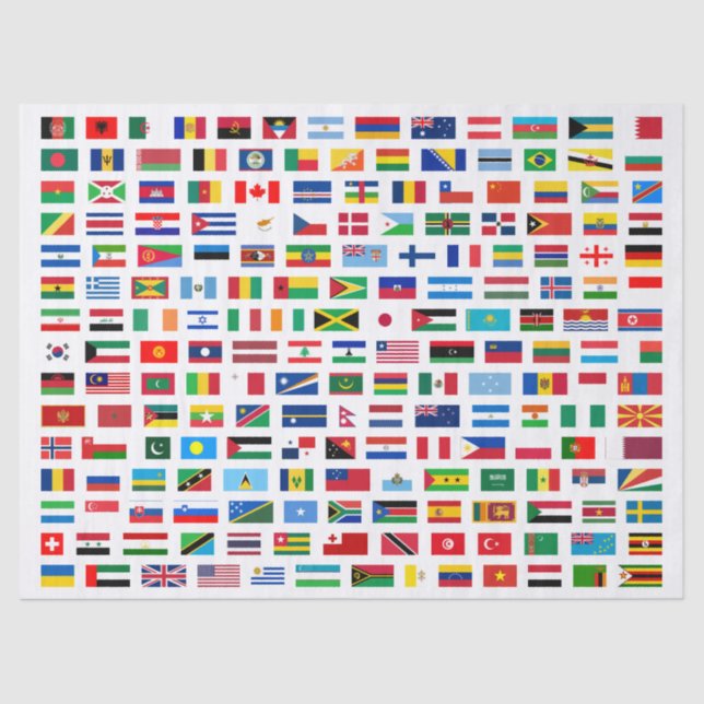World flags tissue paper (Front)
