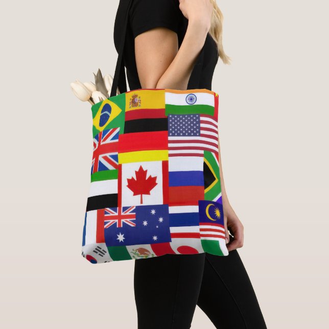 World Flags Tote Bag (Close Up)