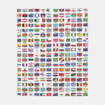 World Flags With Country Names Fleece Blanket at Zazzle