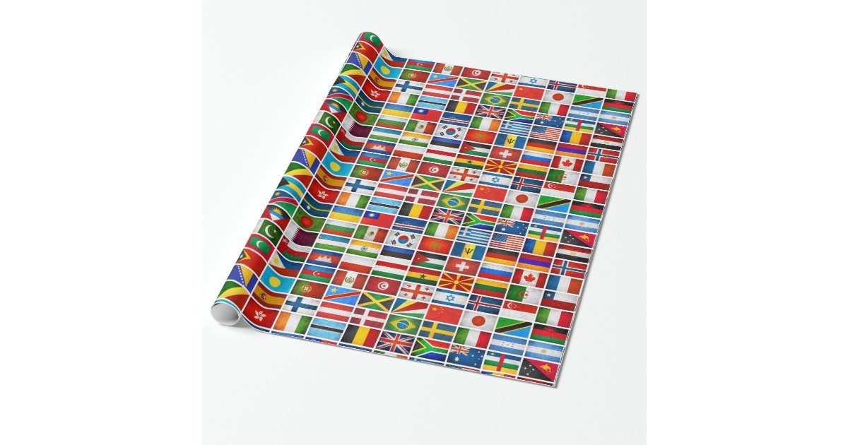 World Flags Wrapping Paper Zazzle