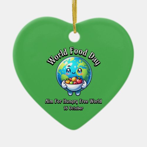 World Food Day Aim for Hungry Free World  Ceramic Ornament