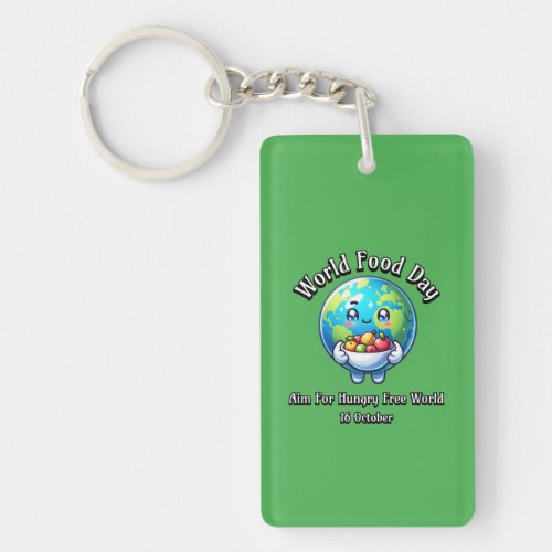 World Food Day Aim for Hungry Free World  Keychain