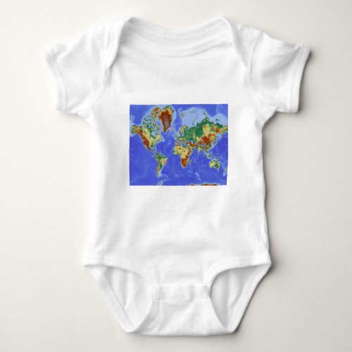 World Geographic International Map Baby Bodysuit