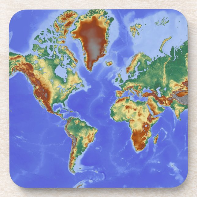 World Geographic International Map Beverage Coaster (Front)