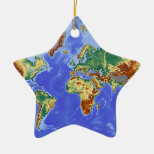 World Geographic International Map Ceramic Ornament