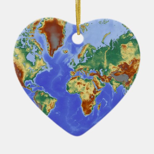 World Geographic International Map Ceramic Ornament