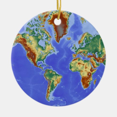 World Geographic International Map Ceramic Ornament