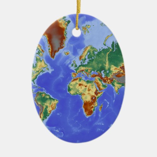 World Geographic International Map Ceramic Ornament