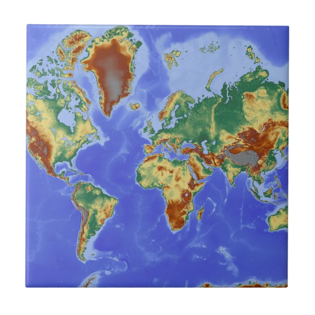 World Geographic International Map Ceramic Tile (Front)