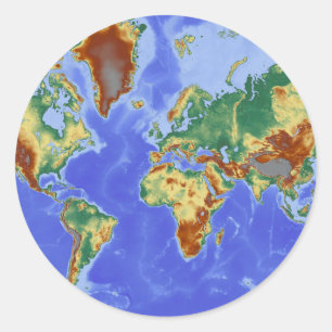 World Geographic International Map Classic Round Sticker