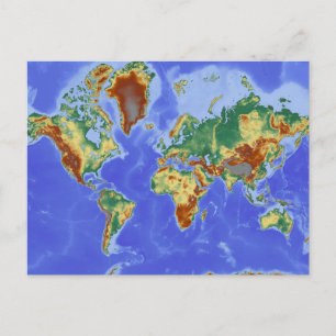 World Geographic International Map Holiday Postcard