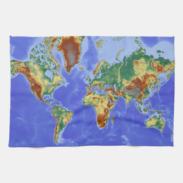World Geographic International Map Kitchen Towel (Horizontal)