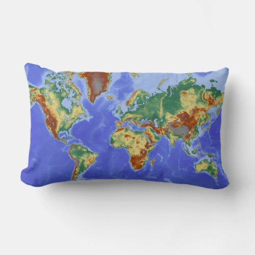 World Geographic International Map Lumbar Pillow