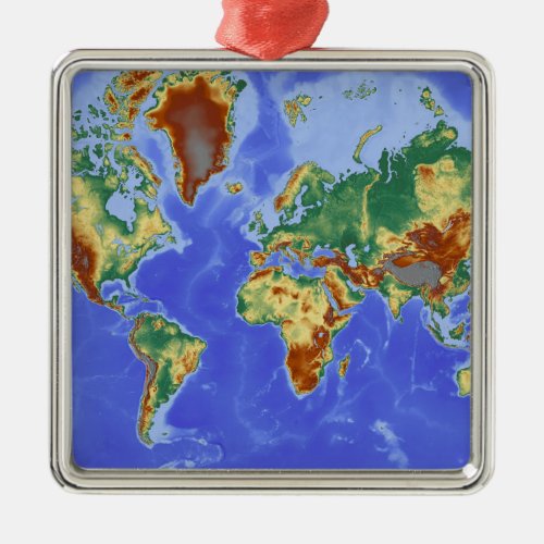 World Geographic International Map Metal Ornament