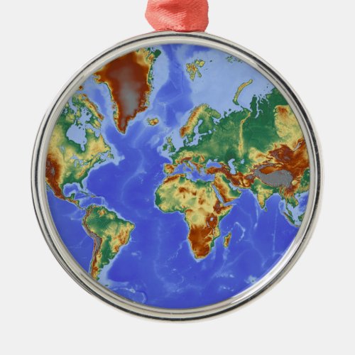 World Geographic International Map Metal Ornament