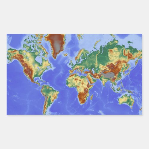 World Geographic International Map Rectangular Sticker