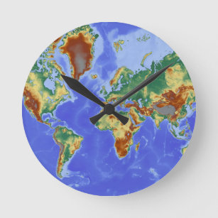 World Geographic International Map Round Clock