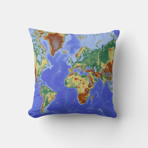 World Geographic International Map Throw Pillow