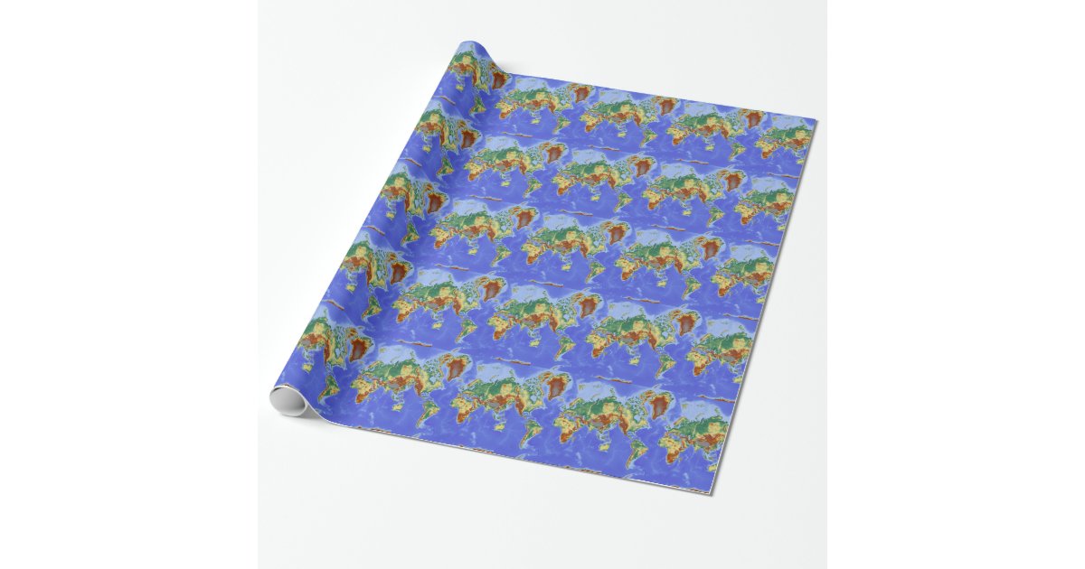 World Geographic International Map Wrapping Paper | Zazzle