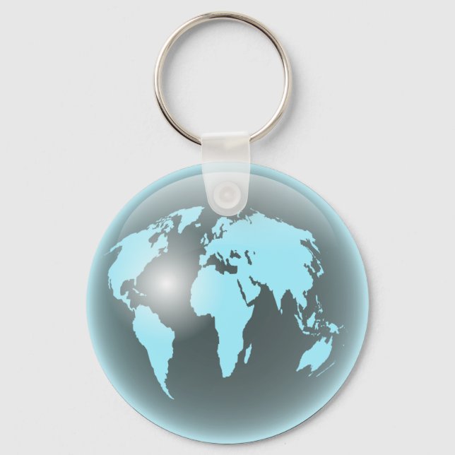 World Glass Globe Keychain (Front)