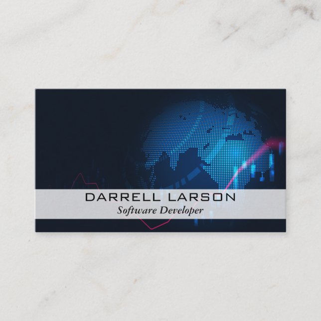 World Global Background Business Card (Front)