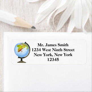 World Globe Address Label