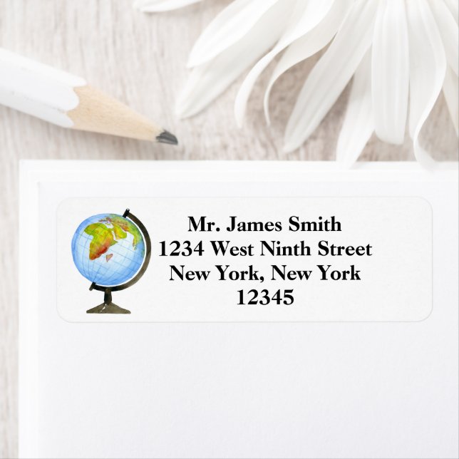 World Globe Address Label (Insitu)