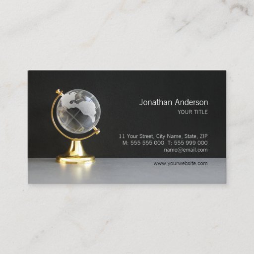 Customizable World Globe business card