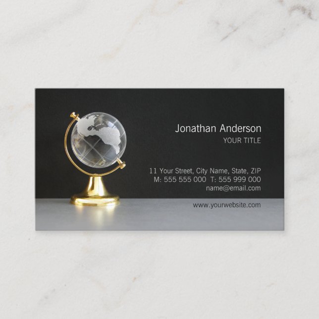 World Globe business card (Front)