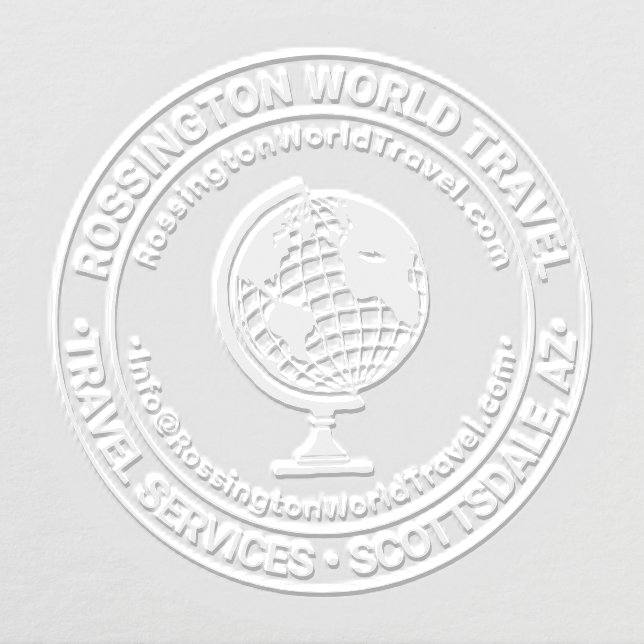 World Globe Business Name Location URL Email Embosser (Design)