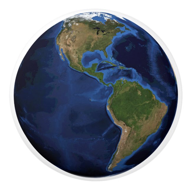 World Globe Ceramic Knob (Front)