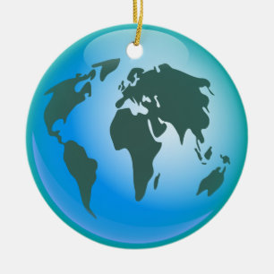 World Globe Ceramic Ornament