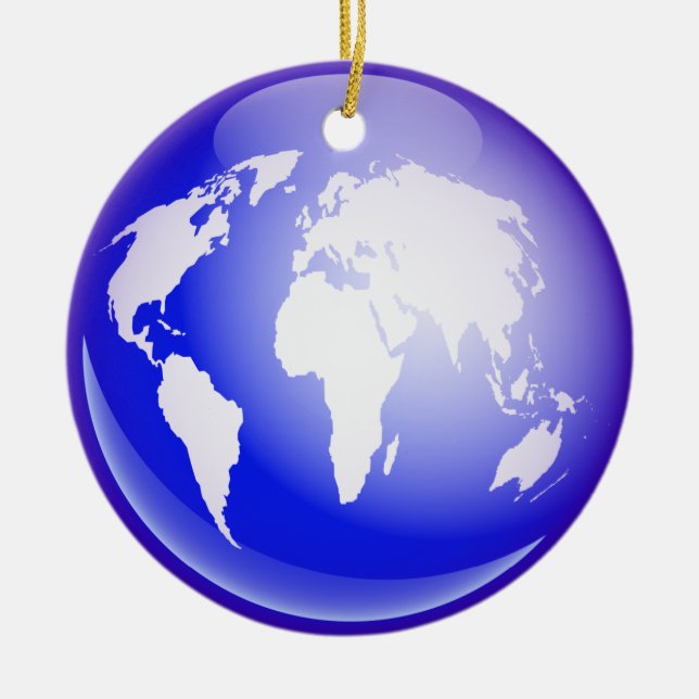 World Globe Ceramic Ornament (Front)