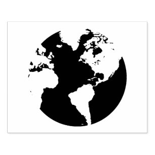 World Globe Continent Design Stamp