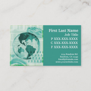 World globe financial business cards
