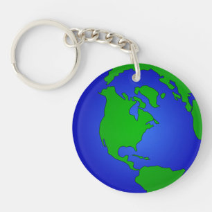 World Globe Image Key Chain