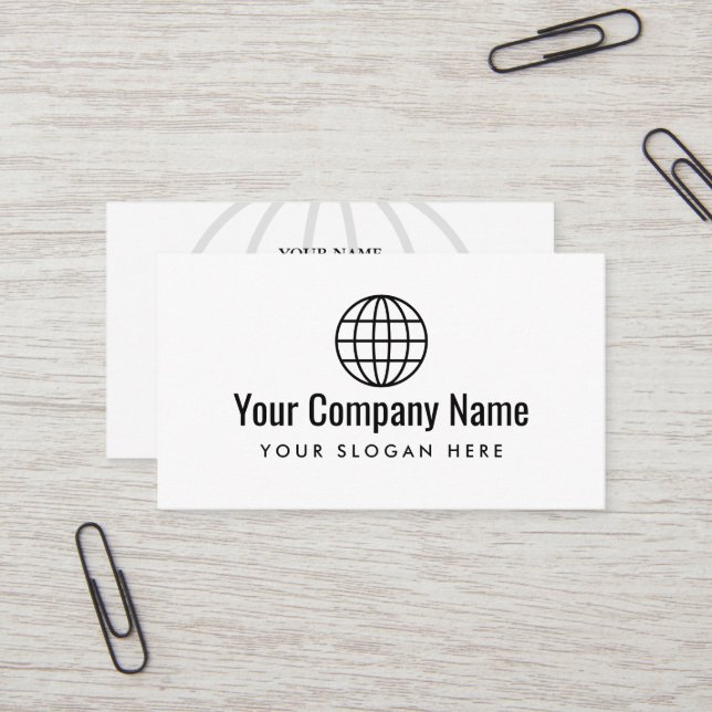 World Globe logo business card template (Front/Back In Situ)