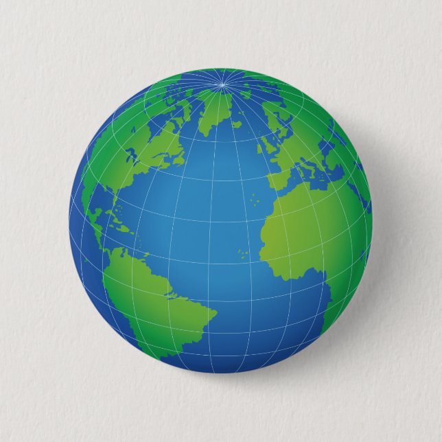 World Globe Map Button (Front)